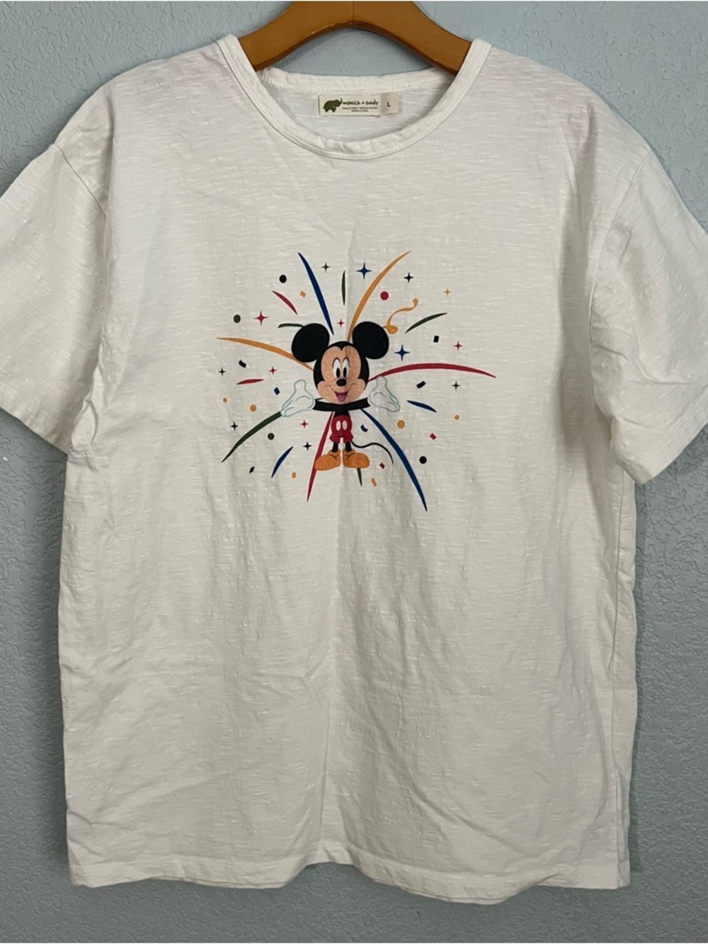 Monica + Andy Mickey Mouse Organic Cotton Tee Disney Magiccore Size L Unisex